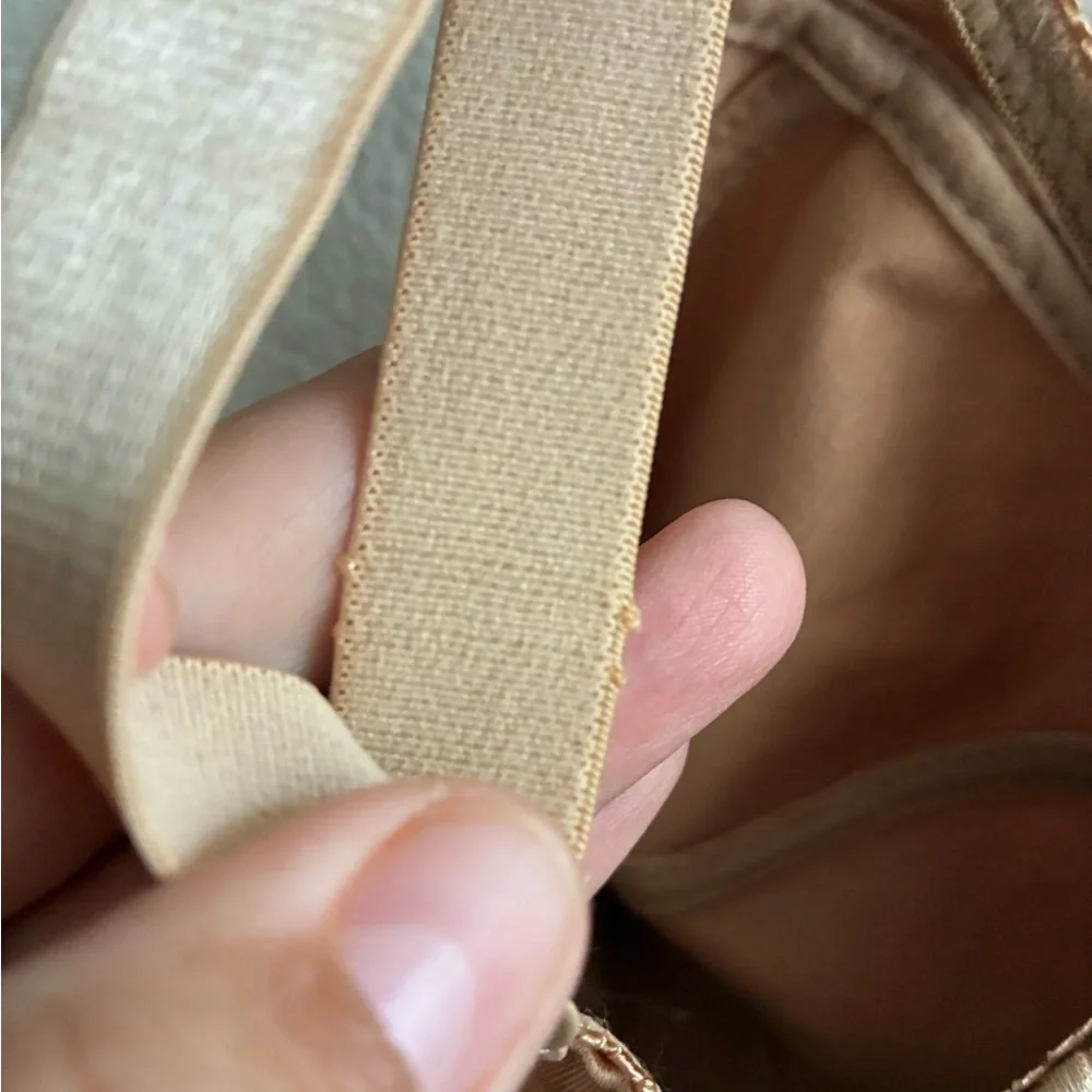 🆕Jennifer Intimates Vintage Satin Tan Floral Wireless Bra 40D🆕